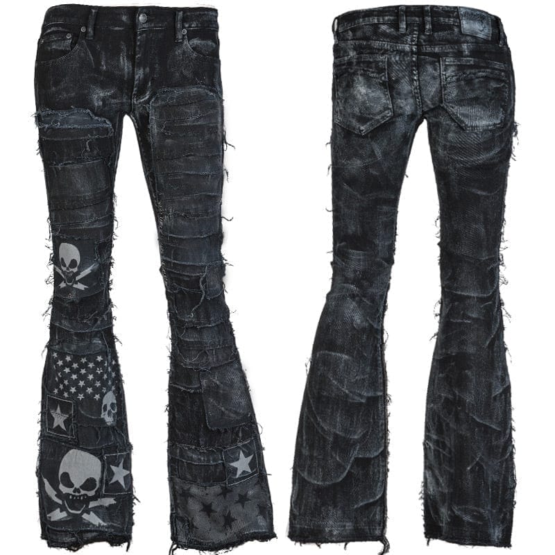 Custom Chop Shop Pants Wornstar Custom Jeans - Denim Patchwork - Blaze