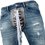 Custom Chop Shop Pants Wornstar Custom Jeans - Distressed Blue - Ready to ship - Size 34x33