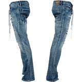Custom Chop Shop Pants Wornstar Custom Jeans - Distressed Blue - Ready to ship - Size 34x33