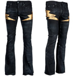 Custom Chop Shop Pants Wornstar Custom Jeans - Distressed Golden Thunderstruck - Ready to ship