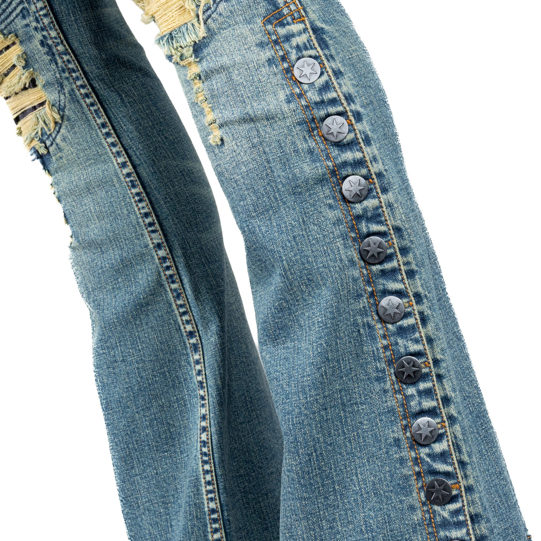Custom Chop Shop Pants Wornstar Custom Jeans - Diurne - Black Patchwork - Ready to Ship - Size 33x32