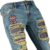 Custom Chop Shop Pants Wornstar Custom Jeans - Diurne - Black Patchwork - Ready to Ship - Size 33x32