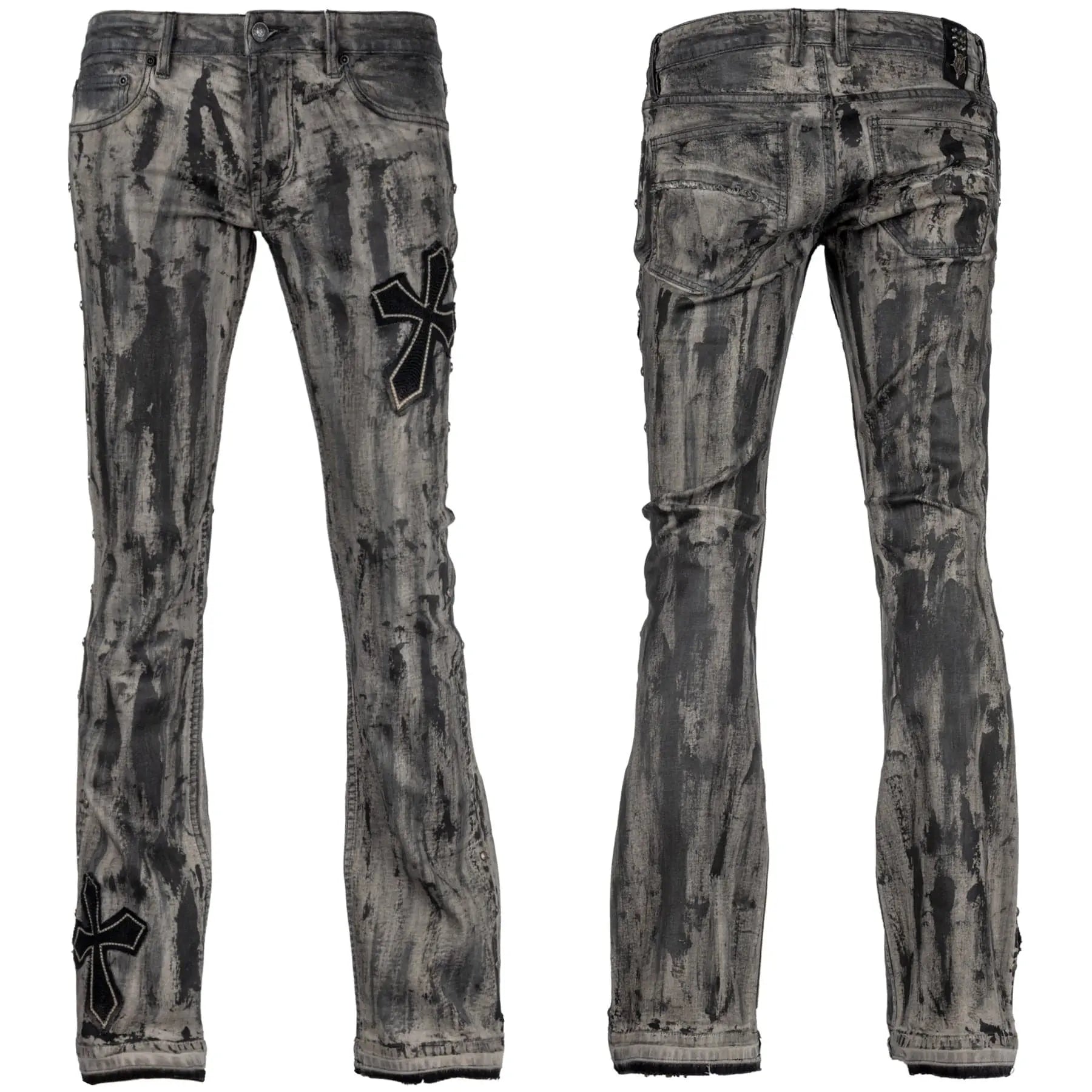 Custom Chop Shop Pants Wornstar Custom Jeans - Double Crossed - Ready to Ship - Size 32x34