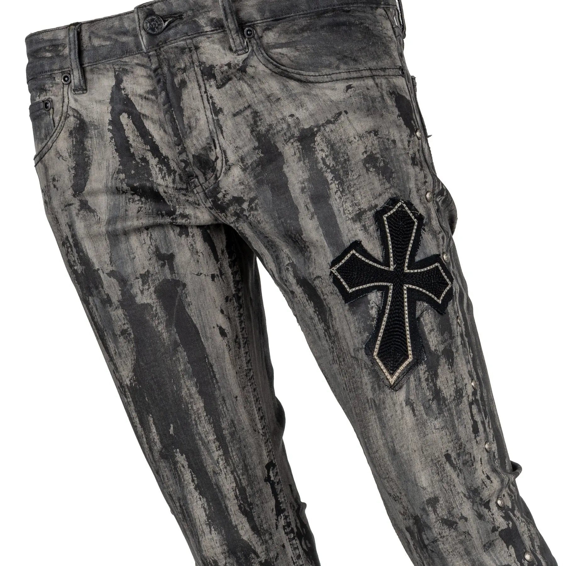 Custom Chop Shop Pants Wornstar Custom Jeans - Double Crossed - Ready to Ship - Size 32x34
