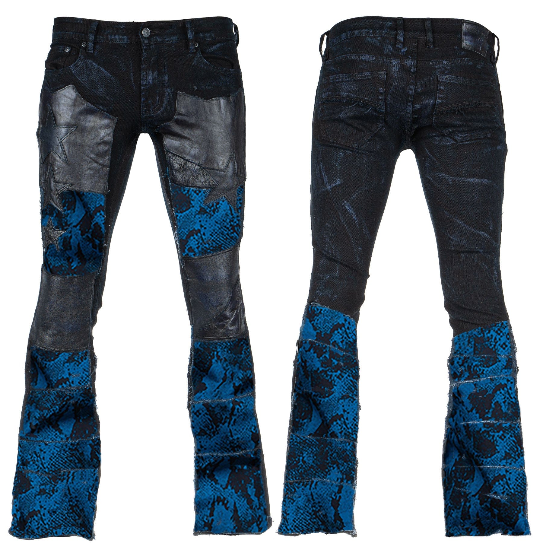 Custom Chop Shop Pants Wornstar Custom Jeans - Electric Blue Diablo