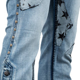 Custom Chop Shop Pants Wornstar Custom Jeans - Leather Star Patchwork - Ready to Ship