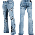 Custom Chop Shop Pants Wornstar Custom Jeans - Leather Star Patchwork - Ready to Ship