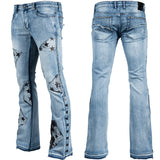 Custom Chop Shop Pants Wornstar Custom Jeans - Leather Star Patchwork - Ready to Ship