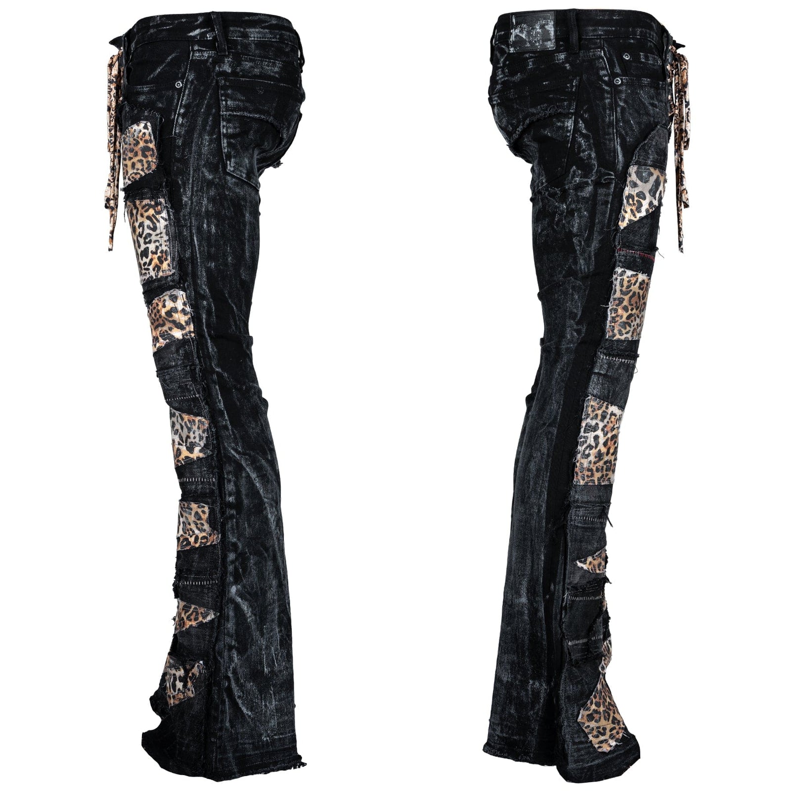 Custom Chop Shop Pants Wornstar Custom Jeans - Leopard Patchwork