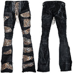 Custom Chop Shop Pants Wornstar Custom Jeans - Leopard Patchwork