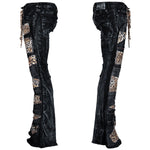 Custom Chop Shop Pants Wornstar Custom Jeans - Leopard Patchwork - Ready to ship - Size 32x34 Flare