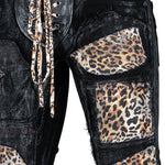 Custom Chop Shop Pants Wornstar Custom Jeans - Leopard Patchwork - Ready to ship - Size 32x34 Flare