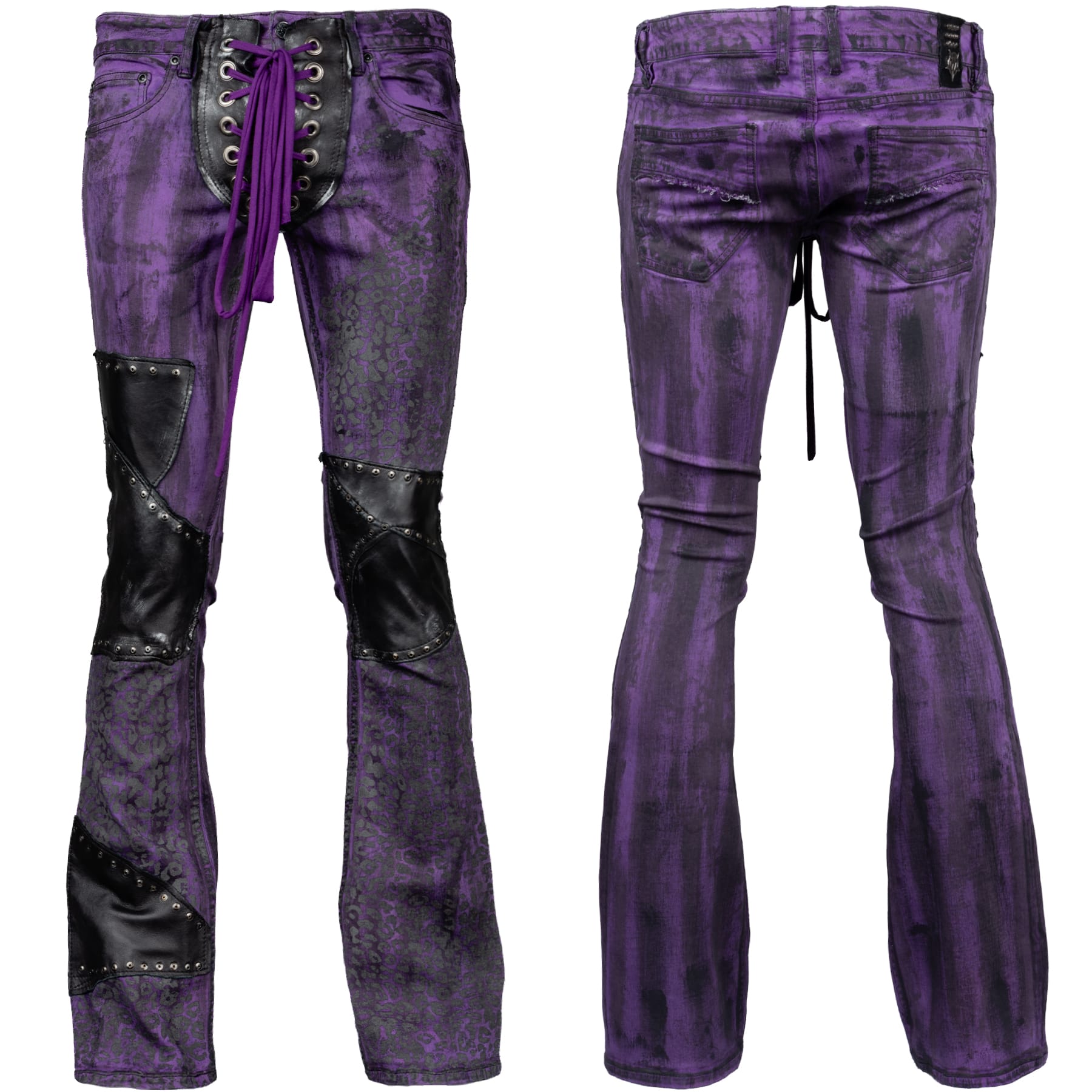 Custom Chop Shop Pants Wornstar Custom Jeans - Leopard Print - Purple - Ready to ship - Size 32x33