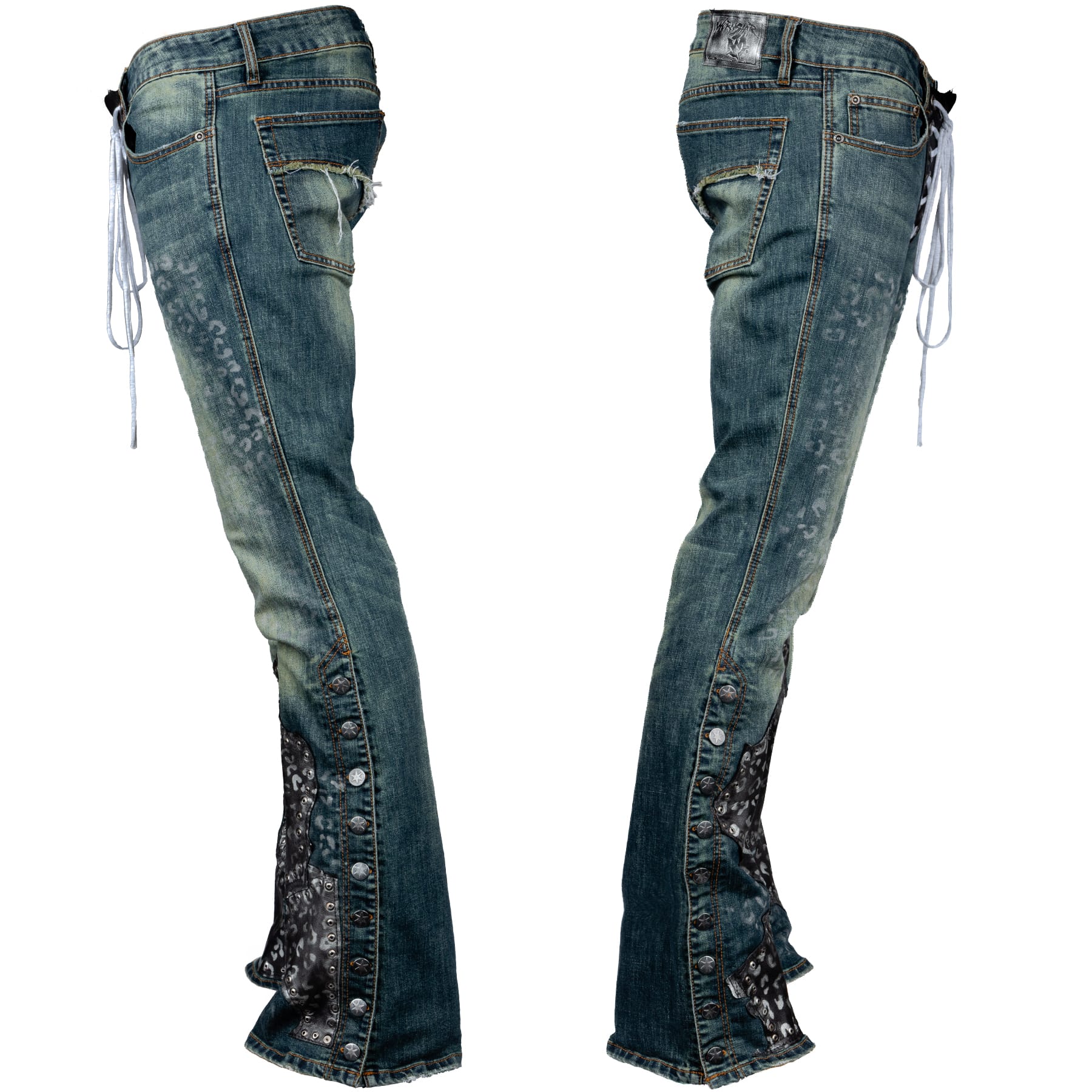 Custom Chop Shop Pants Wornstar Custom Jeans - Leopard Print - Ready to ship - Size 36x34