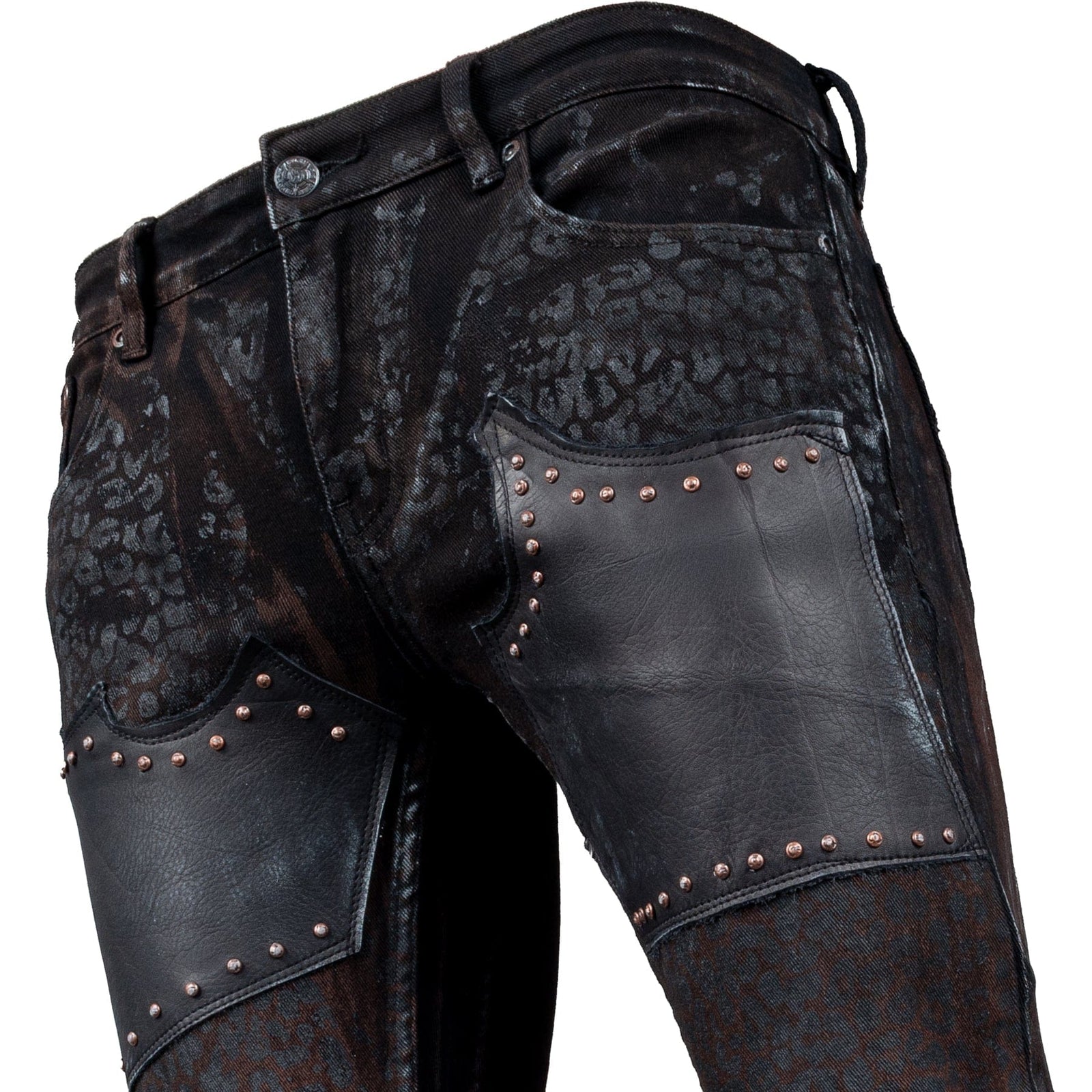 Custom Chop Shop Pants Wornstar Custom Jeans - Leopard - Ready to Ship - Size 34x34