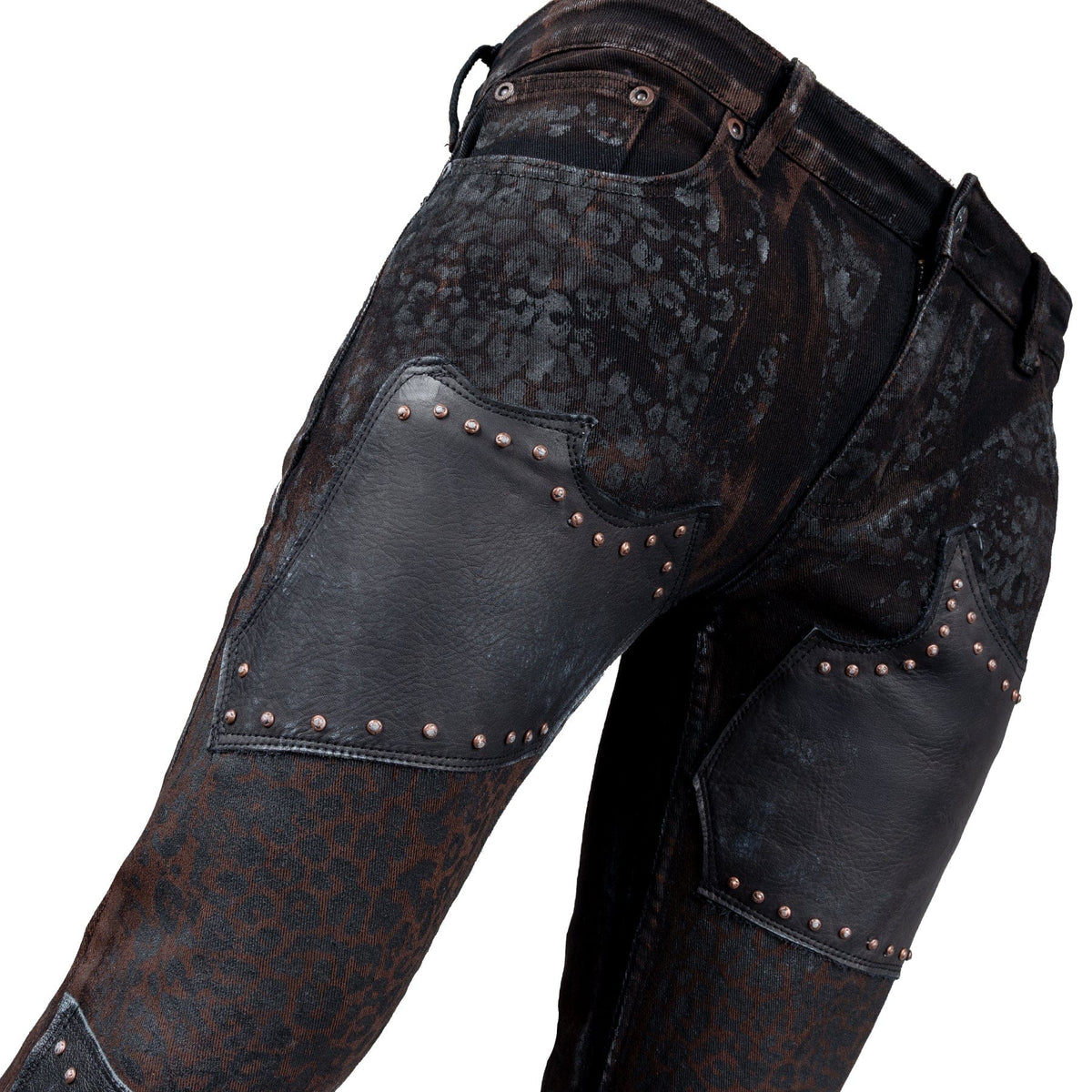 Custom Chop Shop Pants Wornstar Custom Jeans - Leopard - Ready to Ship - Size 34x34
