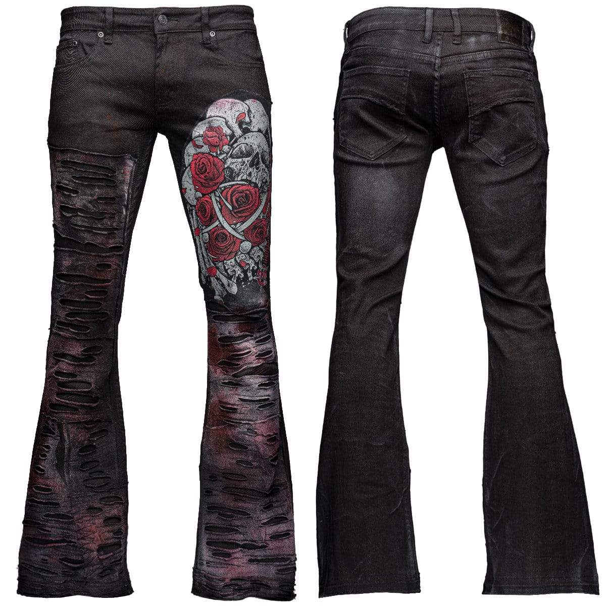 Wornstar Custom Pants - Red Heartbreaking Bones