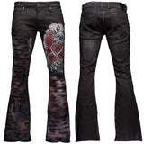 Wornstar Custom Pants - Red Heartbreaking Bones