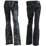 Wornstar Clothing mens custom pants. Handmade custom denim and leather rock pants.