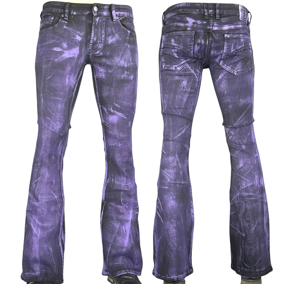 Custom Chop Shop Pants Wornstar Custom Jeans - Purple Haze Alloy Washed Flare