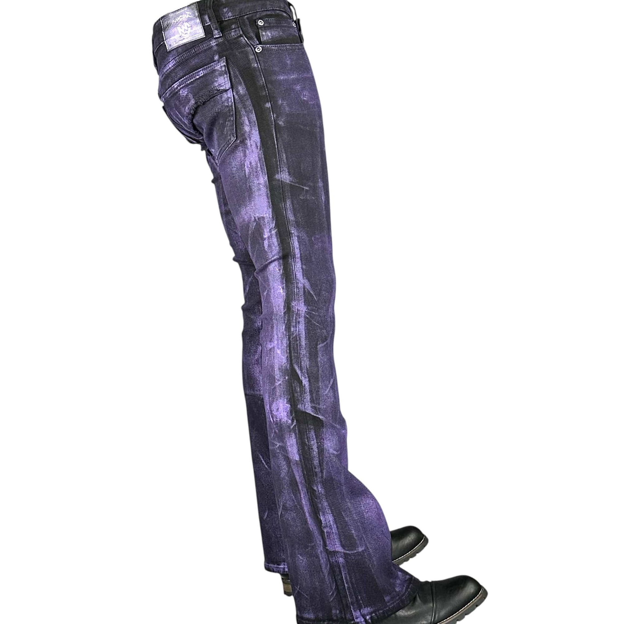 Custom Chop Shop Pants Wornstar Custom Jeans - Purple Haze Alloy Washed Flare