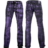 Custom Chop Shop Pants Wornstar Custom Jeans - Purple Haze Alloy Washed Side Laced