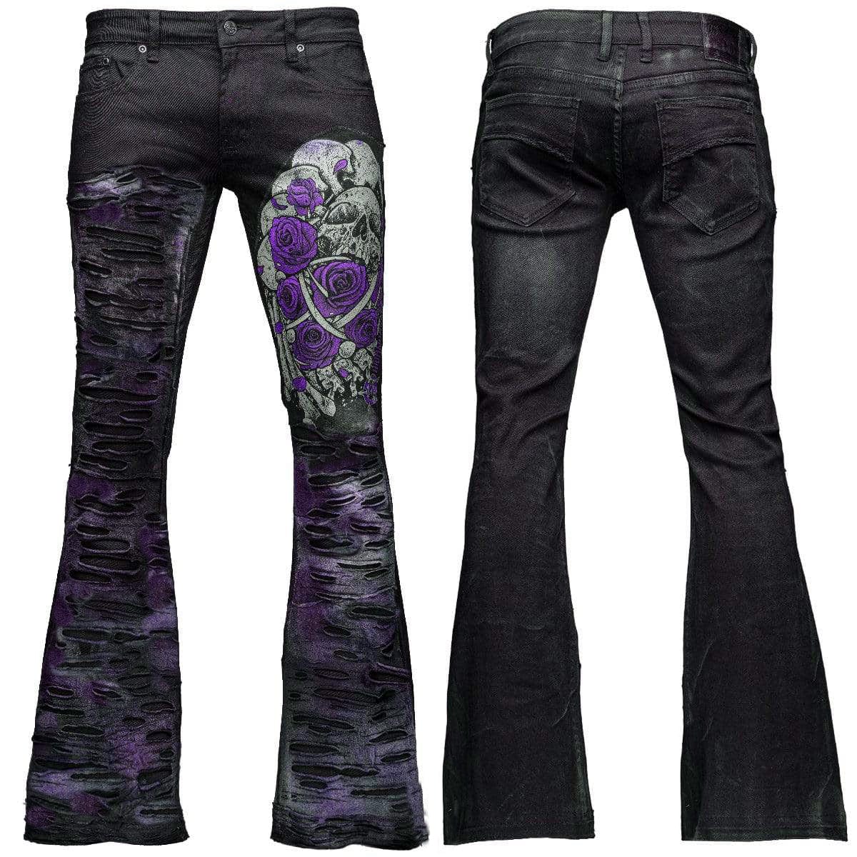 Custom Chop Shop Pants Wornstar Custom Jeans - Purple Heartbreaking Bones