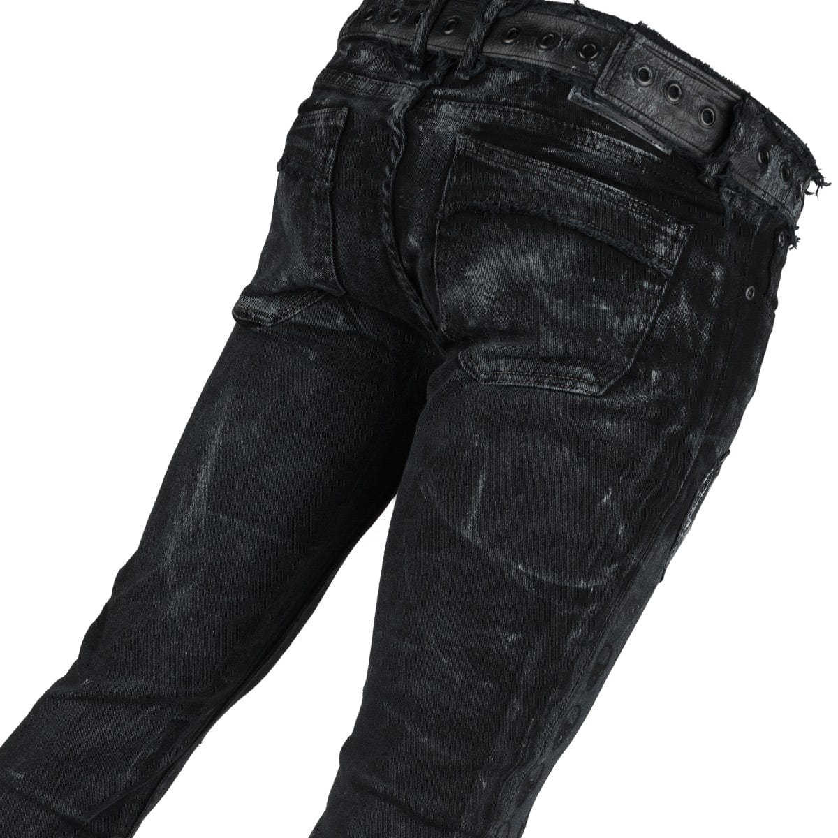 Purple Jeans P0001 Black Metallic Silver Size 38