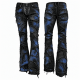 Custom Chop Shop Pants Wornstar Custom Jeans - Random Patchwork Cobalt Wash - Lace Up Fly