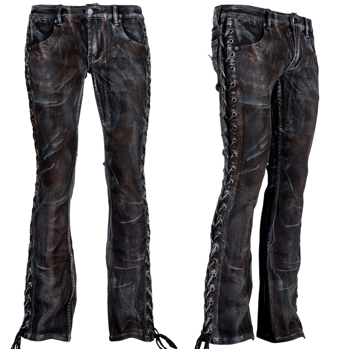 Custom Chop Shop Pants Wornstar Custom Jeans - Raw Umber Alloy and Smoke Washed - Ready to ship - Size 30x34