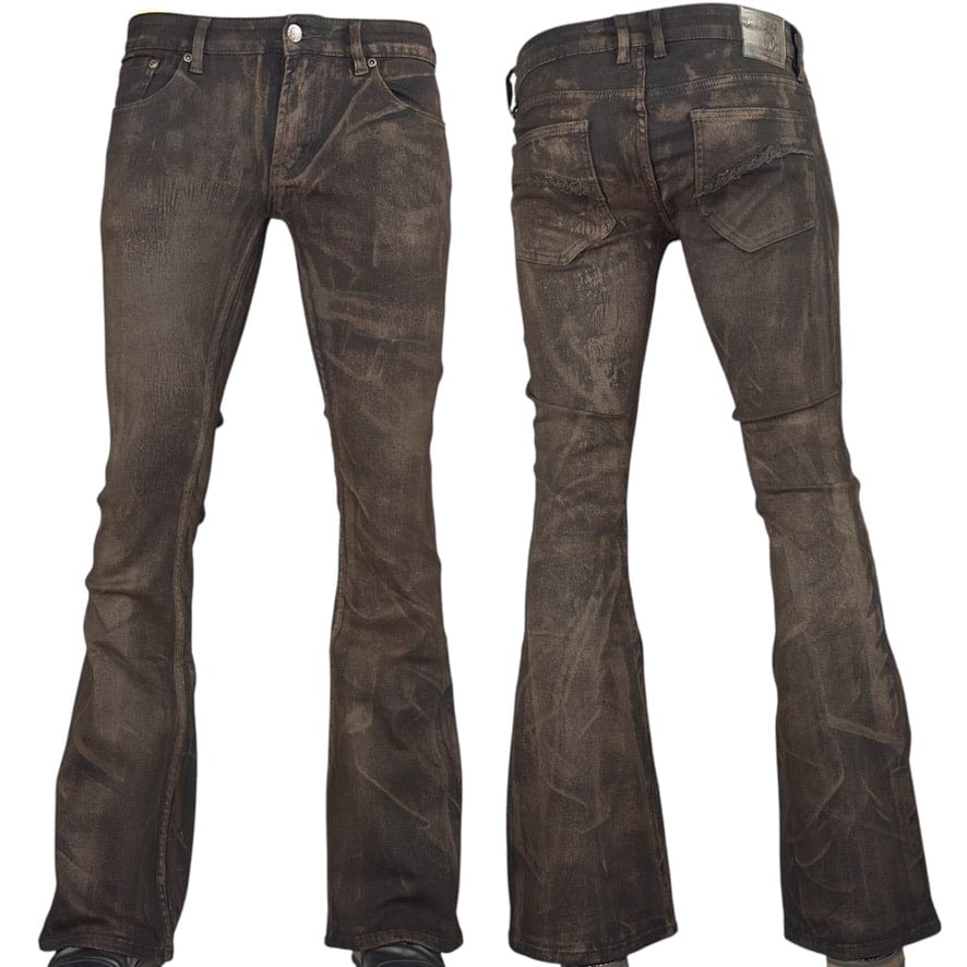 Custom Chop Shop Pants Wornstar Custom Jeans - Raw Umber Alloy Washed Flare