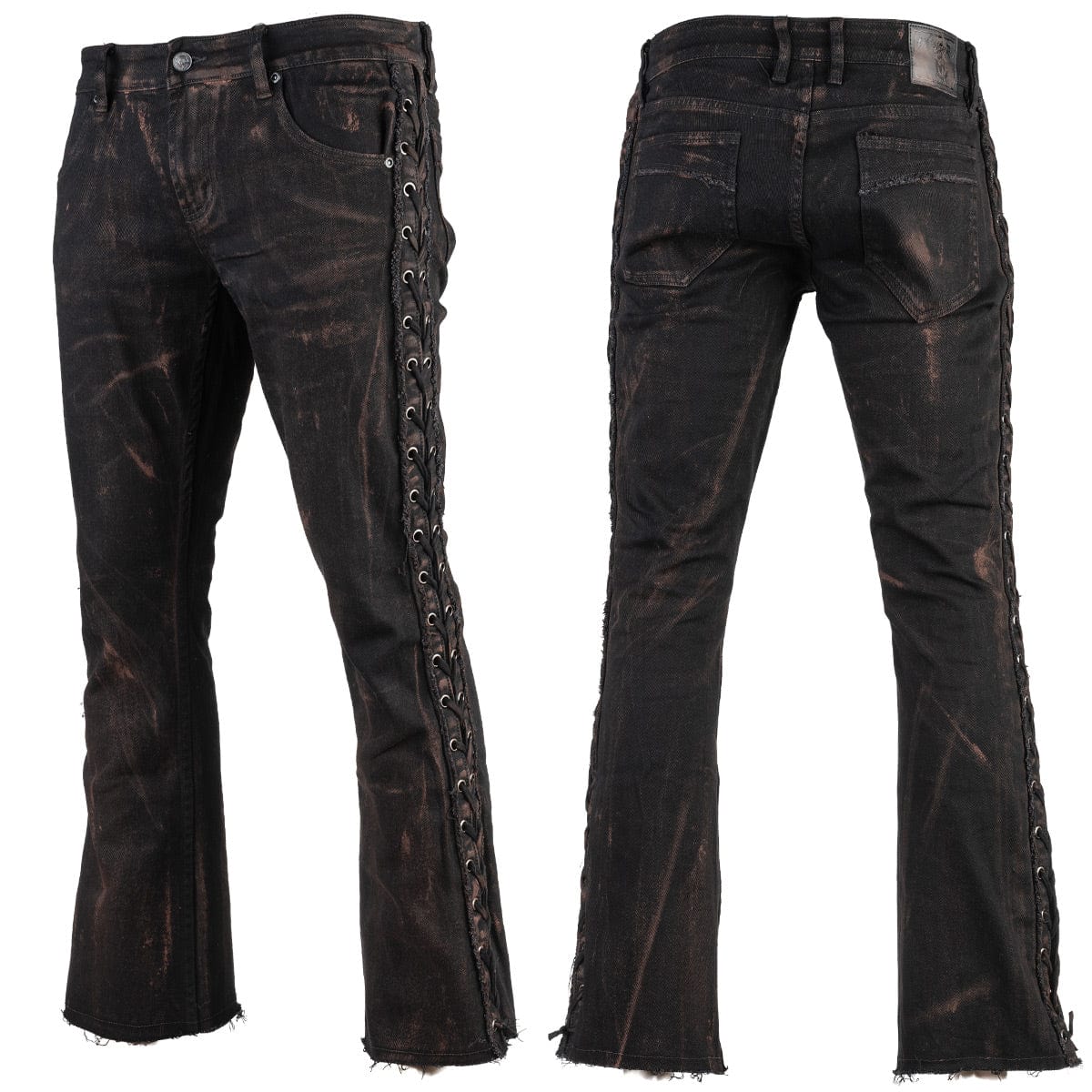 Custom Chop Shop Pants Wornstar Custom Jeans - Raw Umber Alloy Washed Side Laced