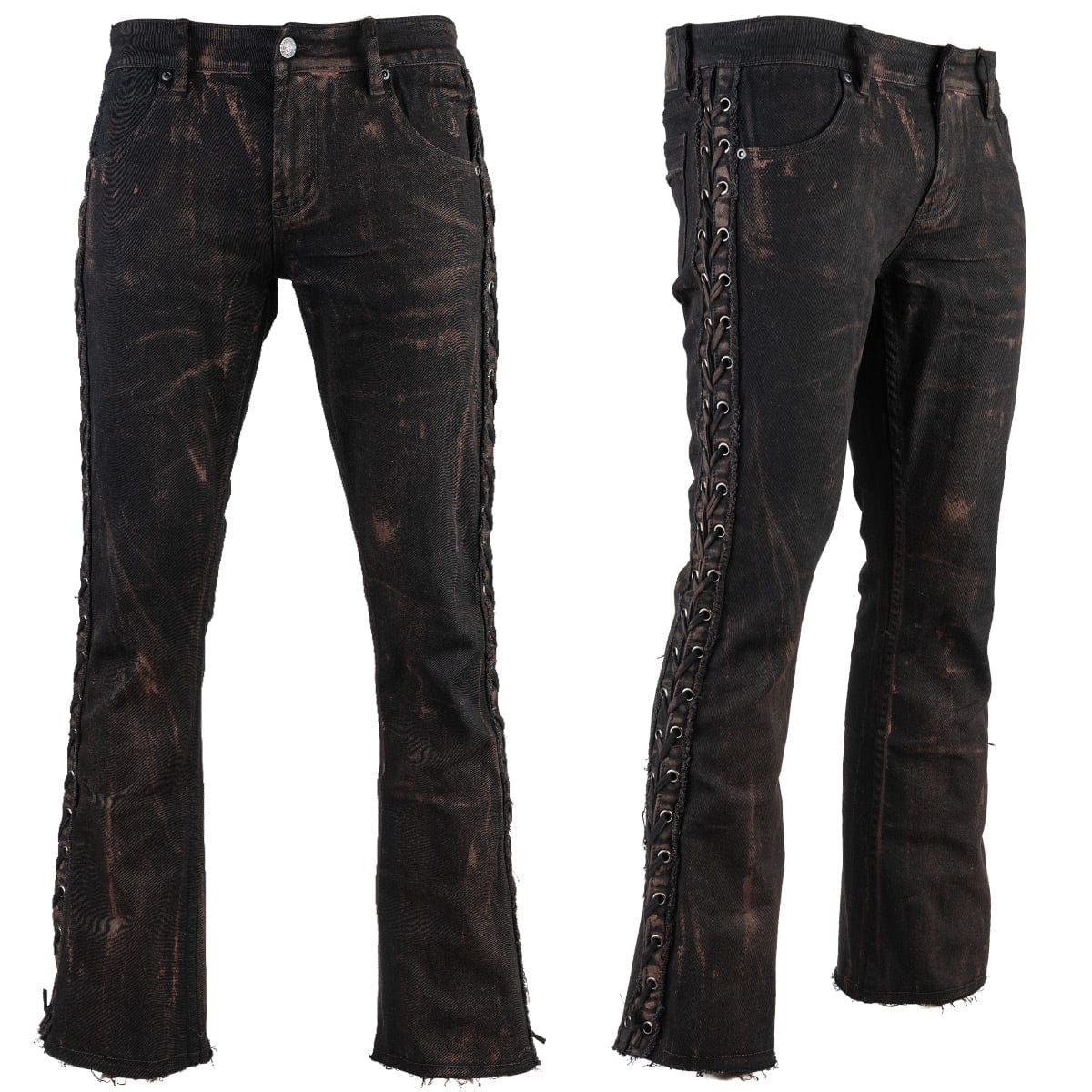 Custom Chop Shop Pants Wornstar Custom Jeans - Raw Umber Alloy Washed Side Laced