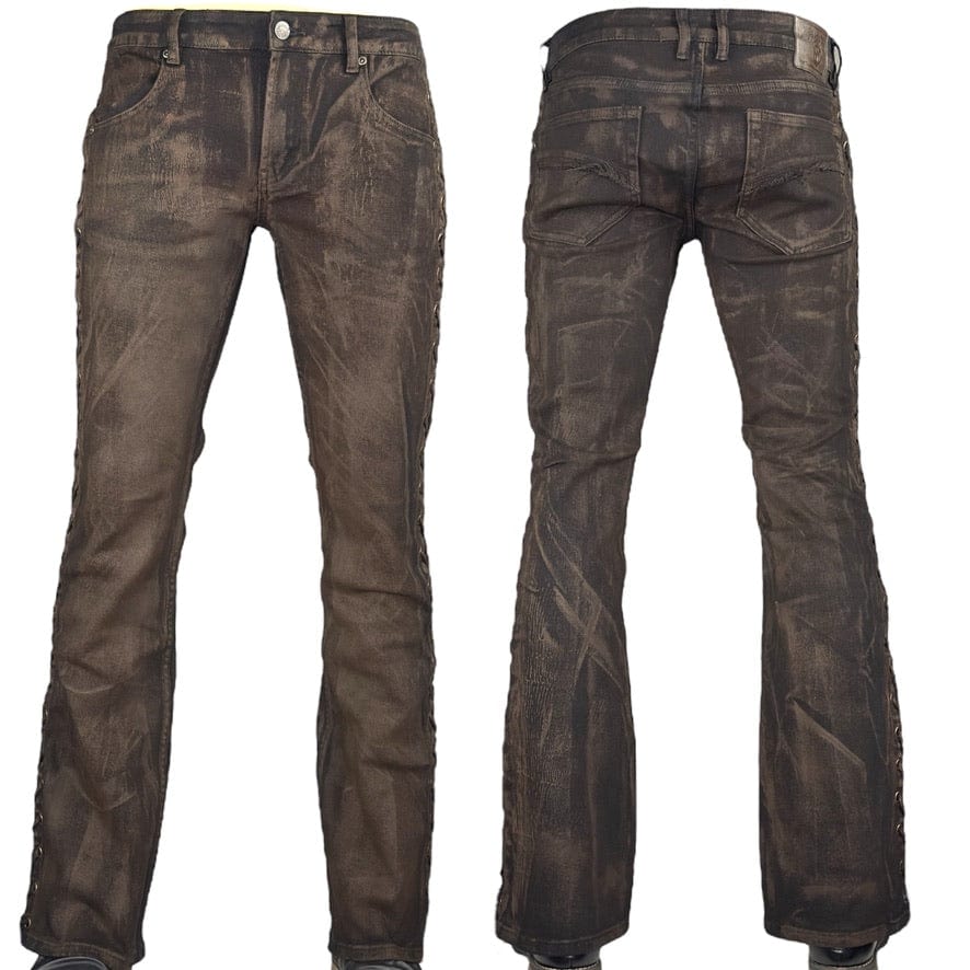 Custom Chop Shop Pants Wornstar Custom Jeans - Raw Umber Alloy Washed Side Laced