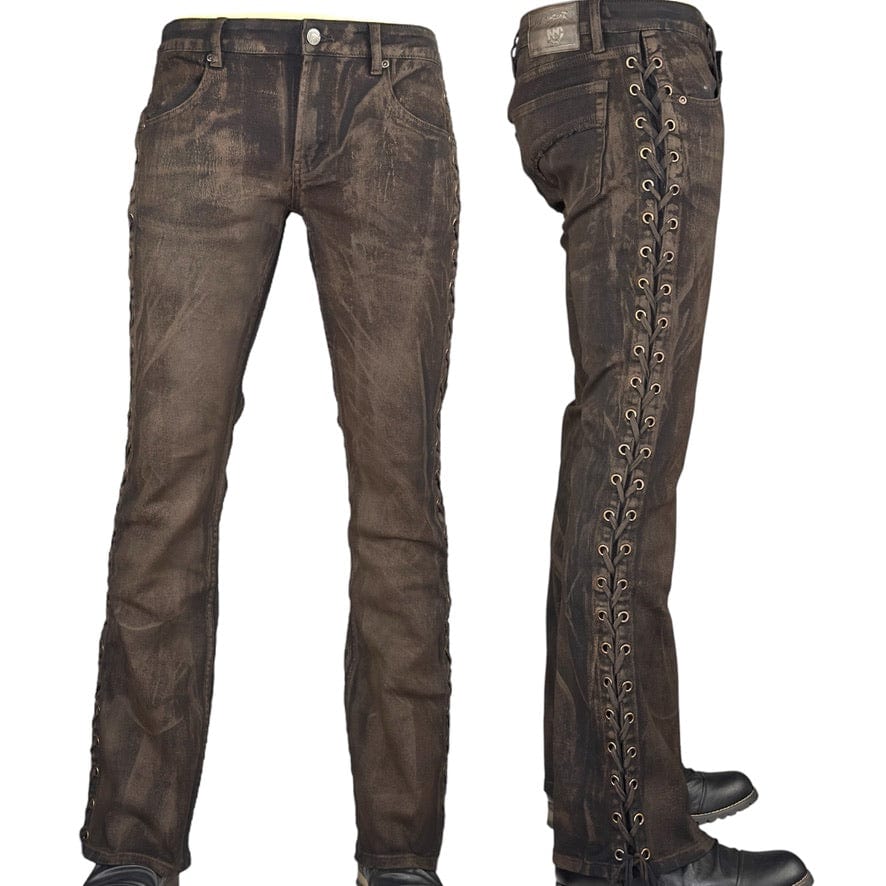 Custom Chop Shop Pants Wornstar Custom Jeans - Raw Umber Alloy Washed Side Laced