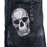 Custom Chop Shop Pants Wornstar Custom Jeans - Ready to Ship - Skull Patch Cropped Patchwork Jeans - Size 38