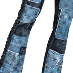 Custom Chop Shop Pants Wornstar Custom Jeans - Ready to Ship - Star Patchwork with Leather Side Lacing - Size 32x33