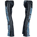 Custom Chop Shop Pants Wornstar Custom Jeans - Ready to Ship - Star Patchwork with Leather Side Lacing - Size 32x33