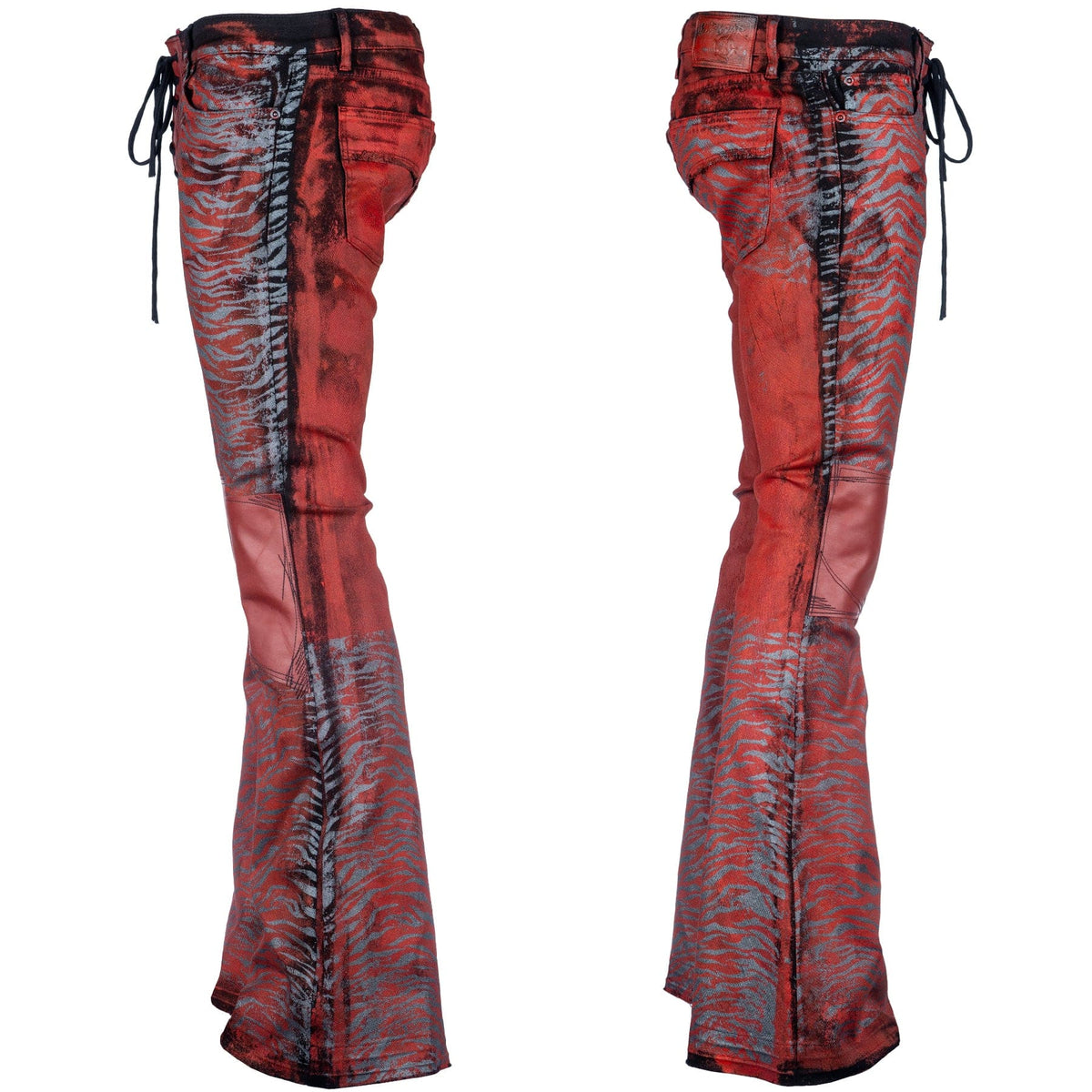 Wornstar Clothing mens custom pants. Handmade custom denim and leather rock pants.