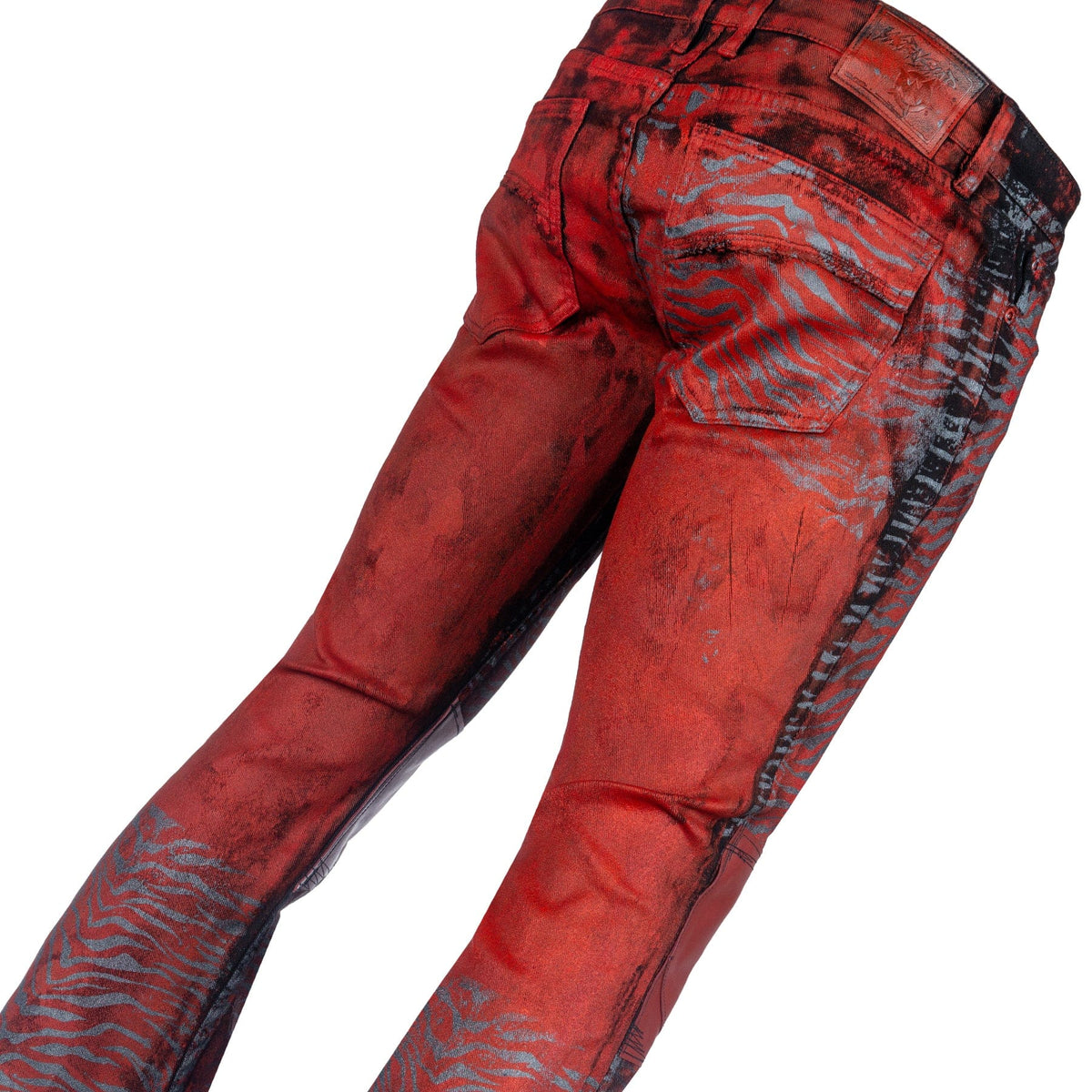 Wornstar Clothing mens custom pants. Handmade custom denim and leather rock pants.