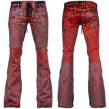 Wornstar Clothing mens custom pants. Handmade custom denim and leather rock pants.