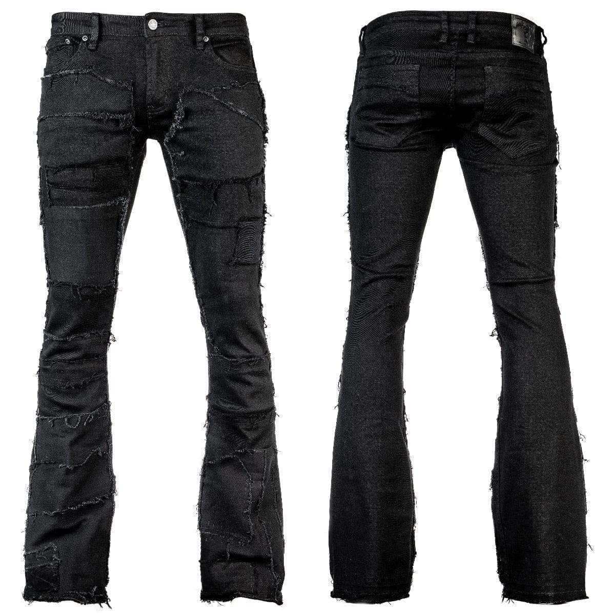 Custom Chop Shop Pants Wornstar Custom Jeans - Remnant Black Patchwork - Stygian