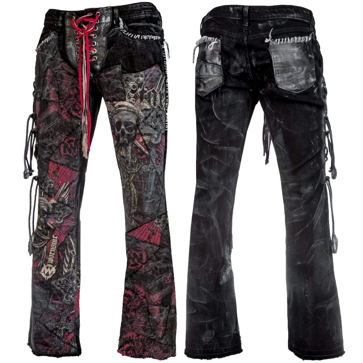 All-Star ⭐️ Design Leather Denim Stage Pants Rockstar Rock and Roll Fashion