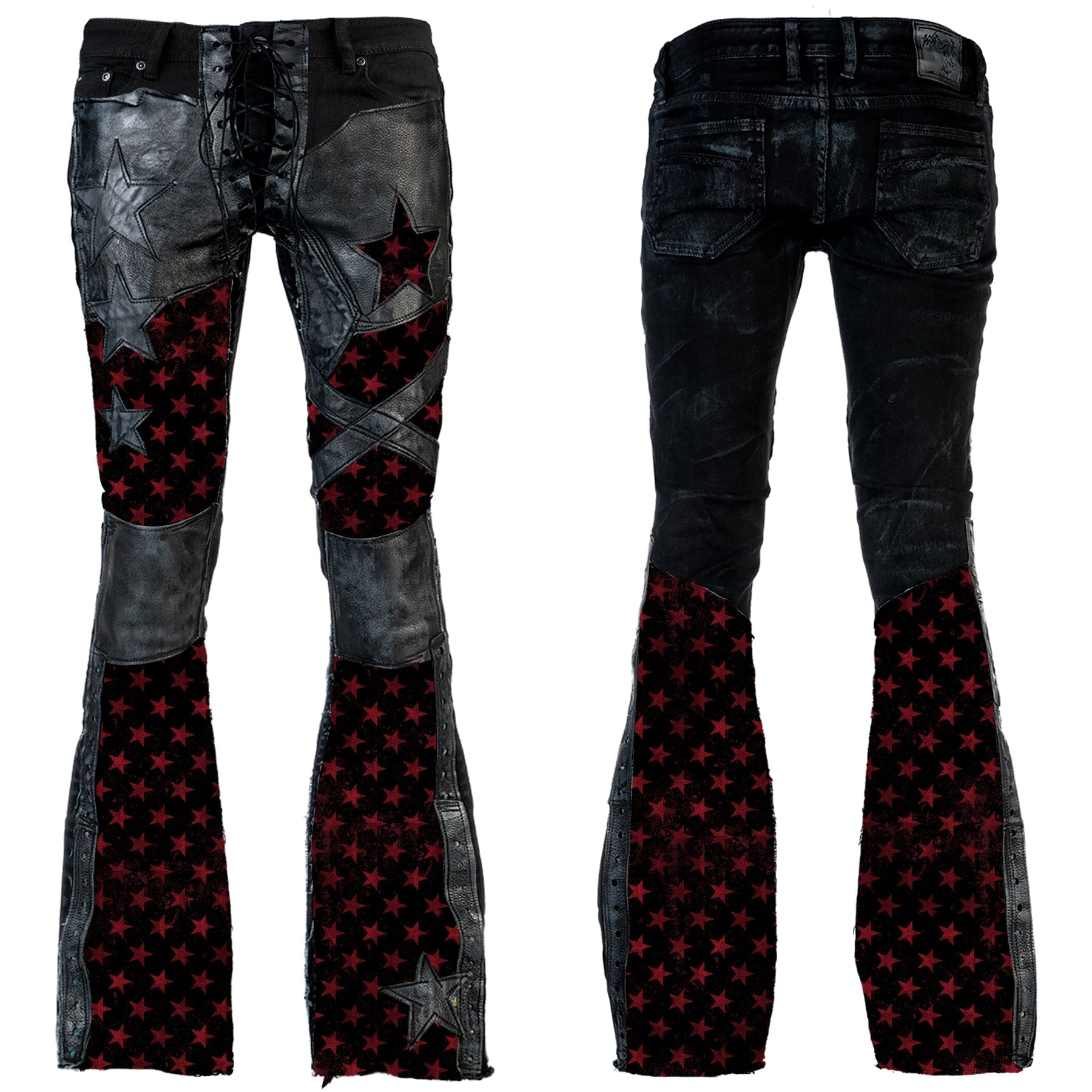Custom Chop Shop Pants Wornstar Custom Jeans - Ruby Stars