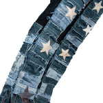 Custom Chop Shop Pants Wornstar Custom Jeans - Scars and Stars Patchwork - Ready to Ship - Size 36x31