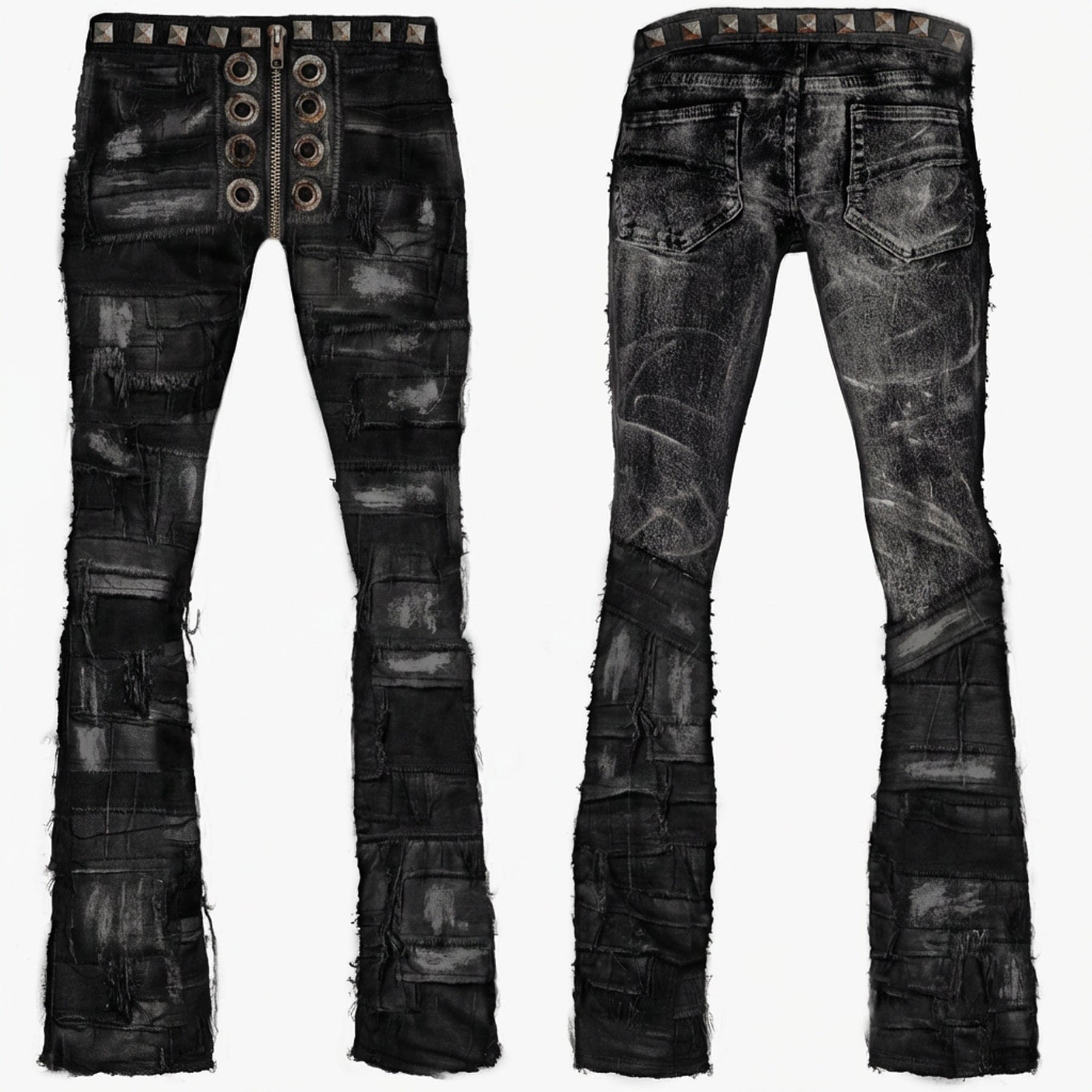 Custom Chop Shop Pants Wornstar Custom Jeans - Scars and Stripes - Ash Storm