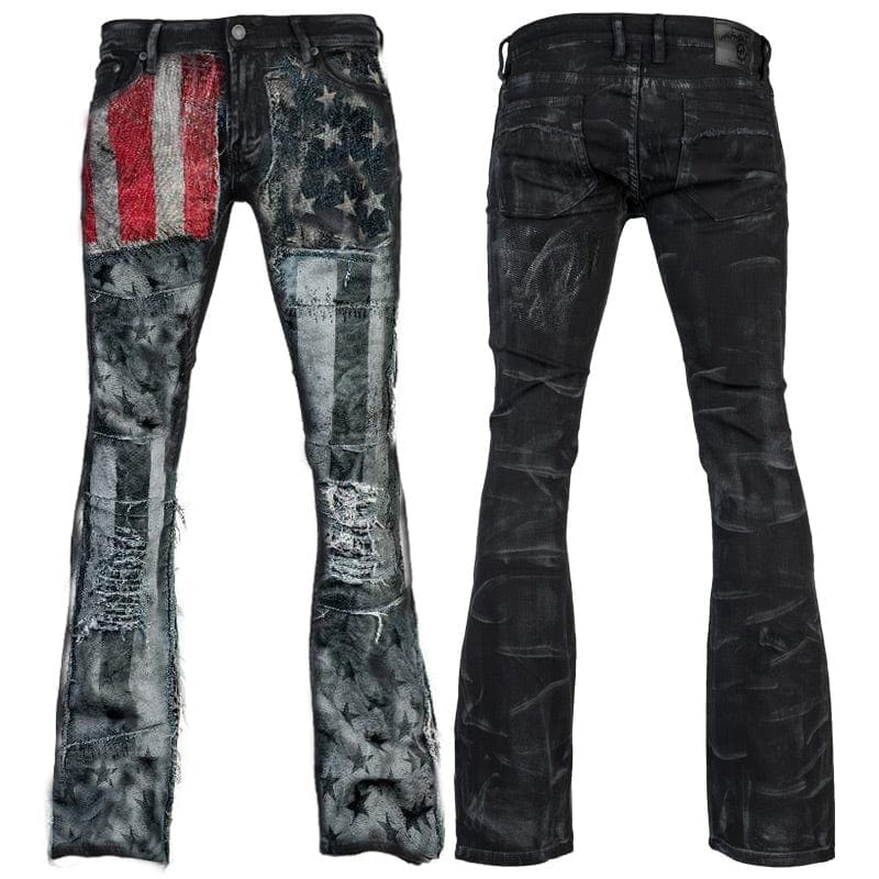 Custom Chop Shop Pants Wornstar Custom - Jeans - Scars and Stripes DISTRESSED