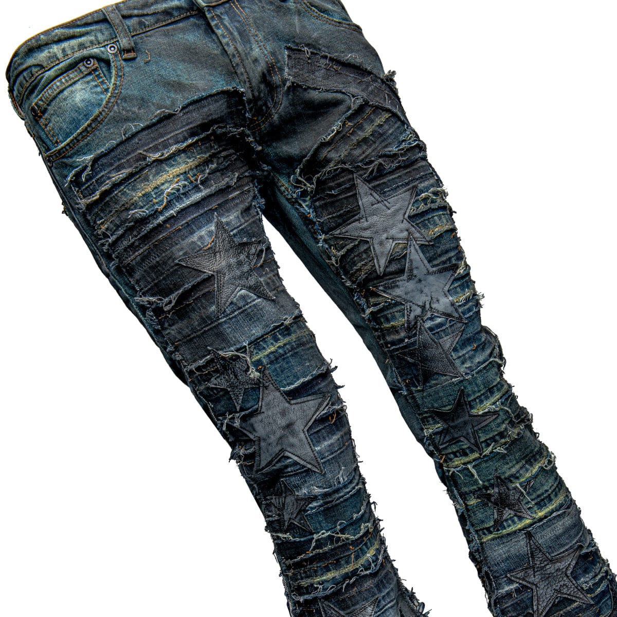 Custom Chop Shop Pants Wornstar Custom Jeans - Scars and Stripes - Midnight Skye