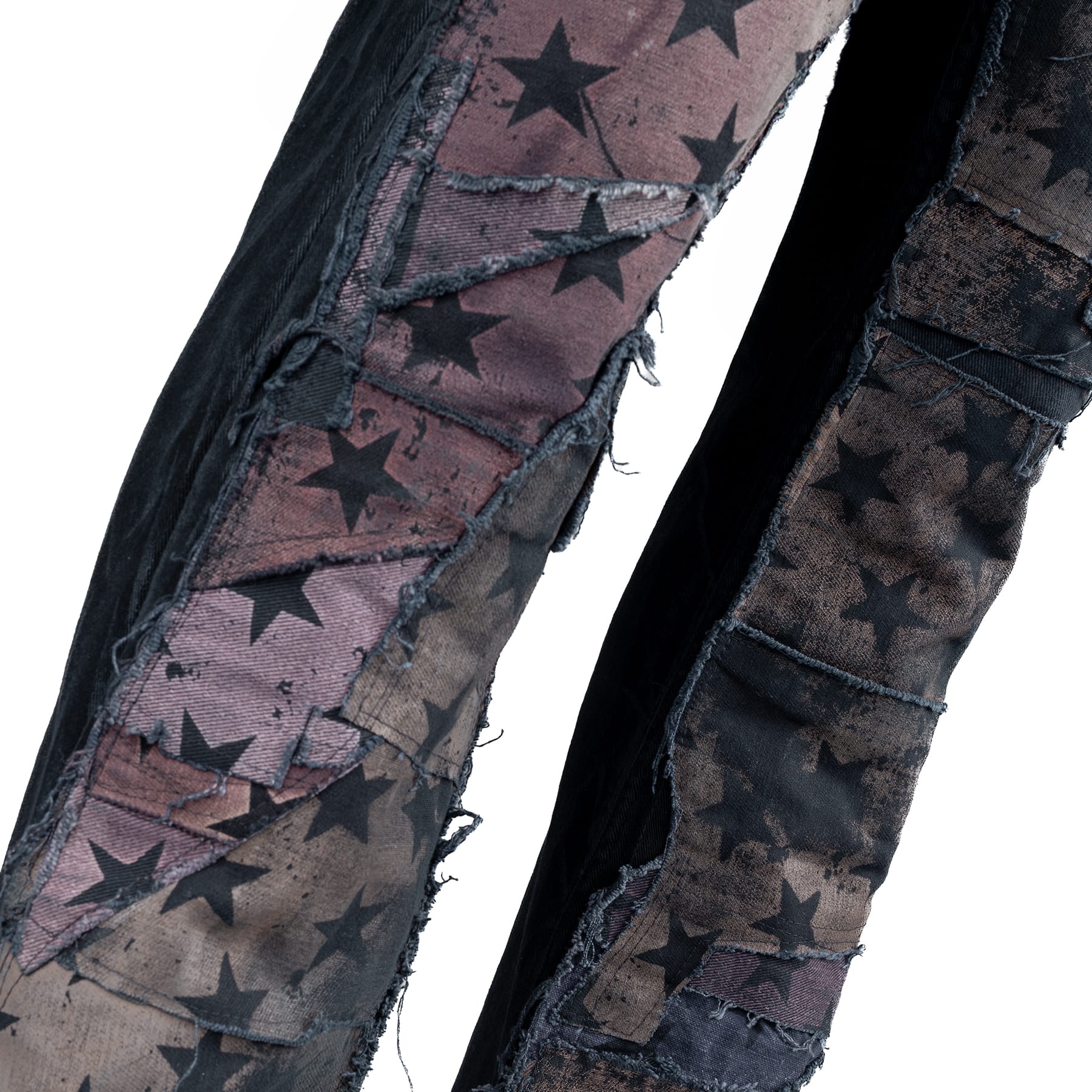 Custom Chop Shop Pants Wornstar Custom Jeans - Shooting Star Patchwork - Ready to Ship