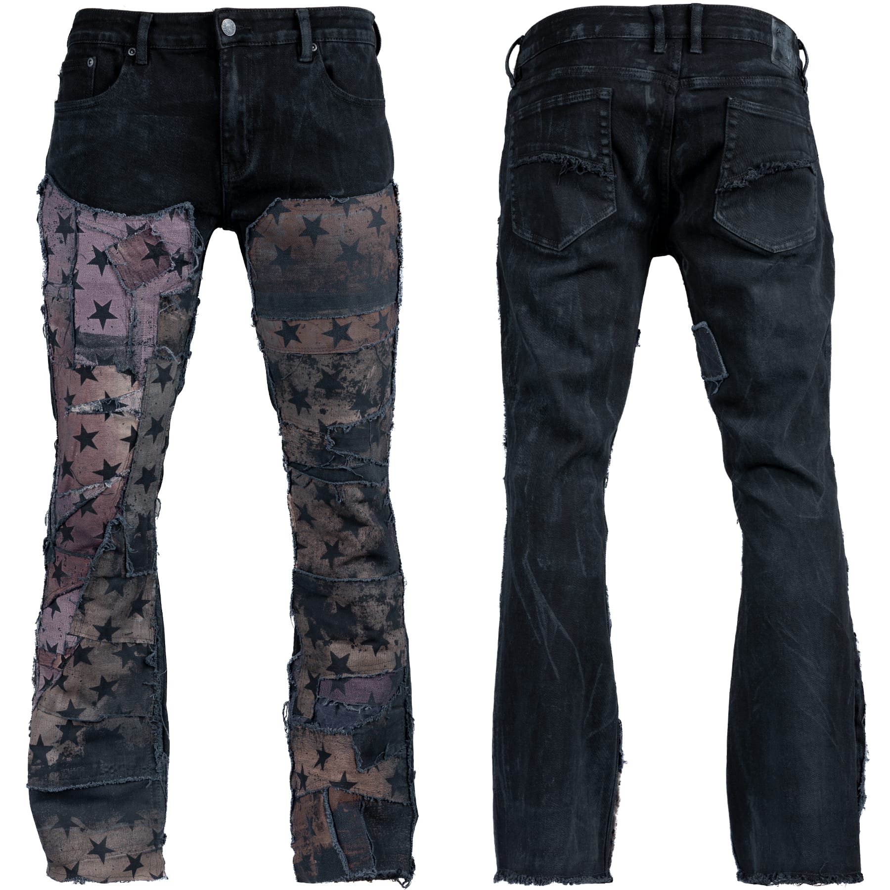 Custom Chop Shop Pants Wornstar Custom Jeans - Shooting Star Patchwork - Ready to Ship